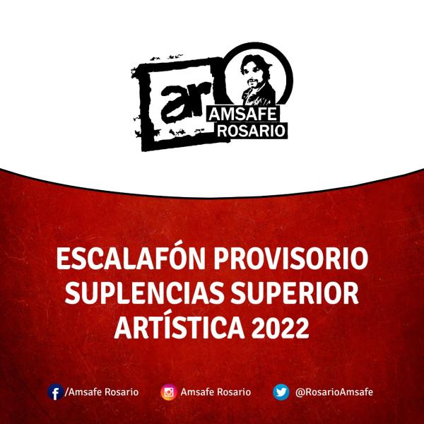 Escalafón Provisorio Suplencias Superior Artística 2022