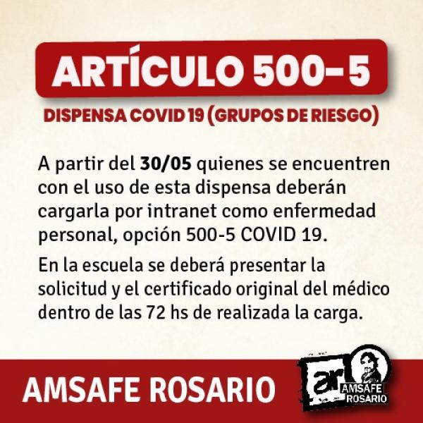 ARTÍCULO 500-5: Dispensa COVID 19 (grupos de riesgo)