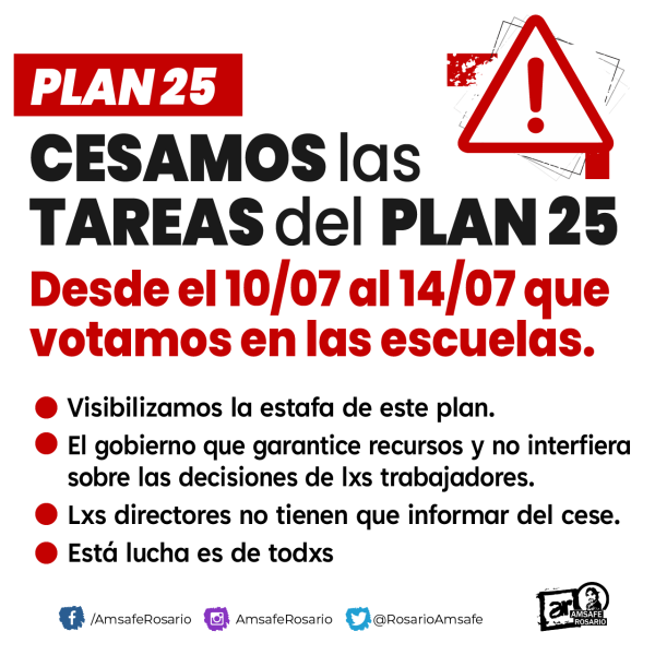 Importante adhesión al cese de actividades del plan 25