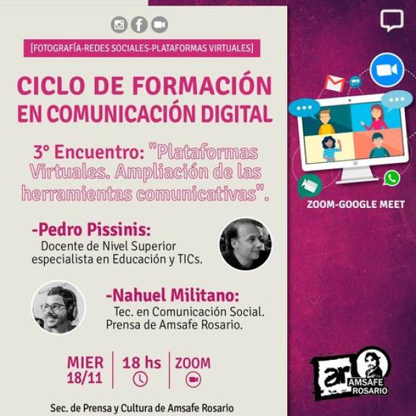  Ciclo de Formación en Comunicación Digital: “Plataformas Virtuales. Ampliación de las herramientas comunicativas”.