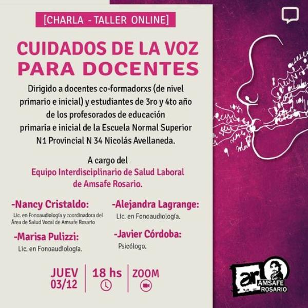   Taller Online: Cuidado de la Voz para docentes