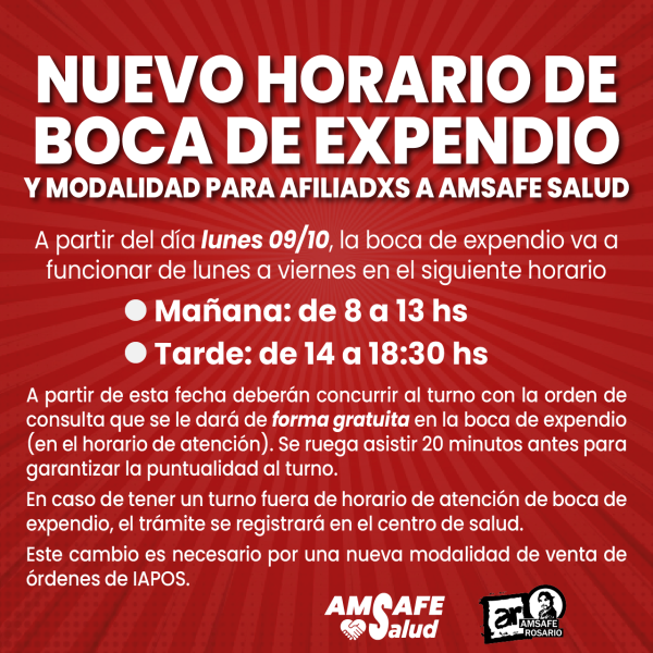 Nuevo horario de Boca de Expendio