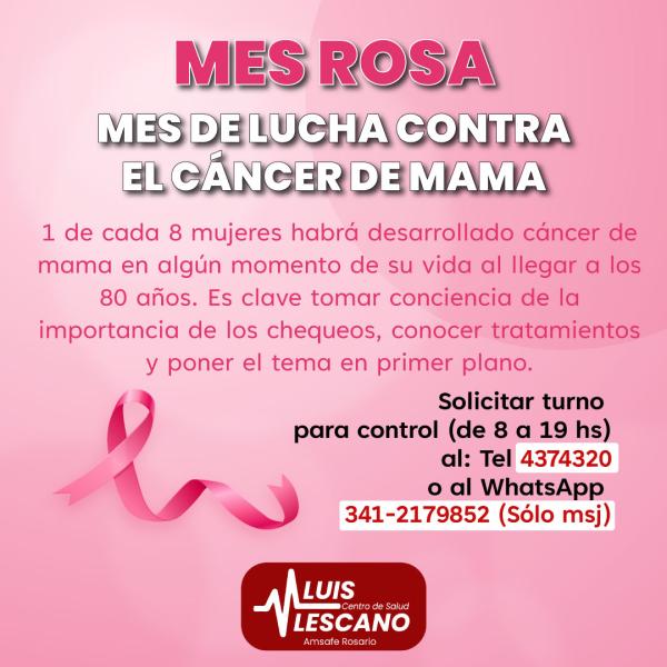 Nos sumamos al Mes Rosa