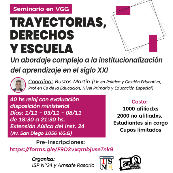 SEMINARIO EN VGG: TRAYECTORIAS, DERECHOS Y ESCUELA