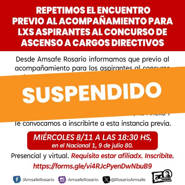 [SUSPENDIDO] REPETIMOS EL ENCUENTRO INTRODUCTORIO PARA ASPIRANTES EN EL CONCURSO DE ASCENSO