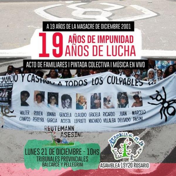 Acto a 19 años de la Masacre de Diciembre de 2001