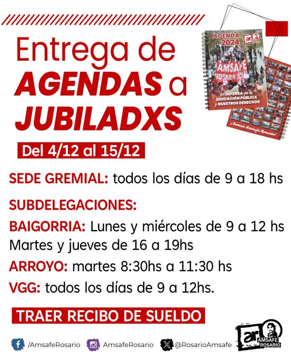 Entrega de agendas a jubiladxs