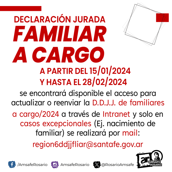 Declaración jurada de familiares a cargo 2024