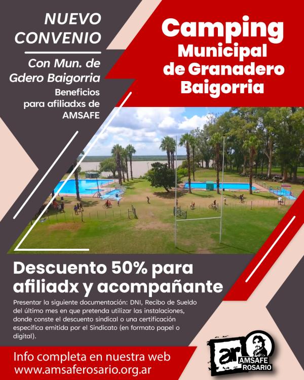 Nuevo convenio con el camping municipal de Granadero Baigorria