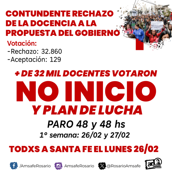 Contundente rechazo de la docencia a la propuesta del gobierno. Todxs a Santa Fe