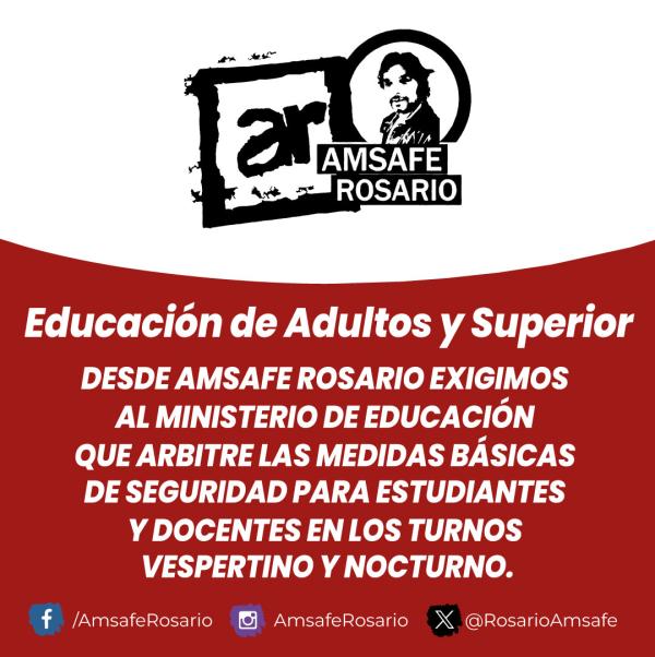 Reclamamos medidas básicas de seguridad para estudiantes y docentes en los turnos vespertino y nocturno