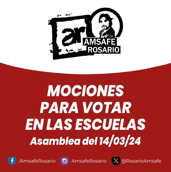 Mociones para votar en las escuelas - Asamblea del 14 de marzo