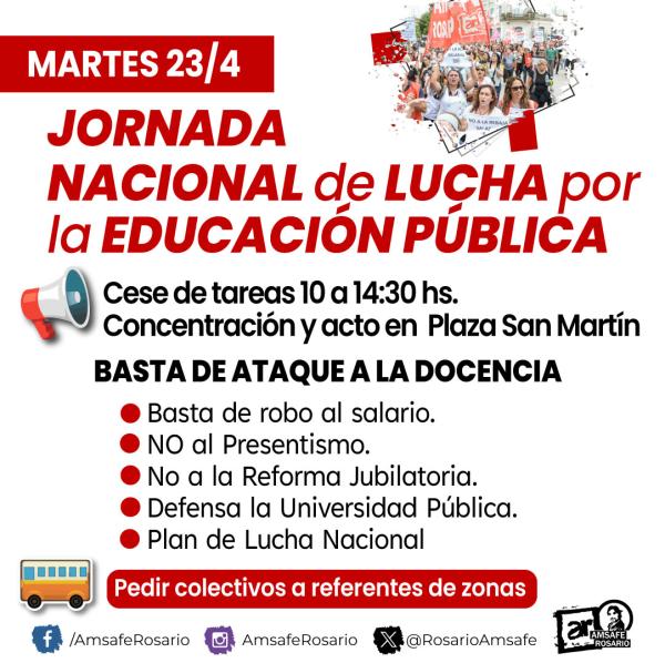 Jornada Nacional de lucha por la Educación Pública