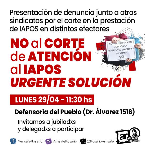 No al corte de atención al IAPOS.