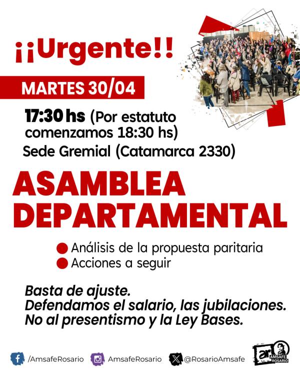 Urgente: Asamblea Departamental