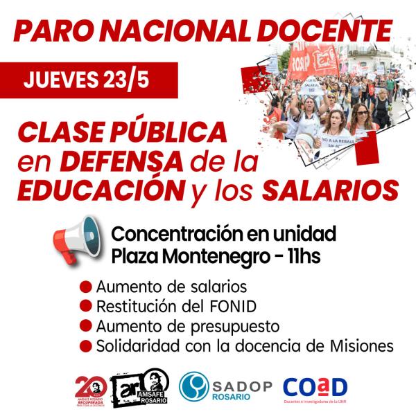 Clase pública en Defensa de la Educación y los Salarios