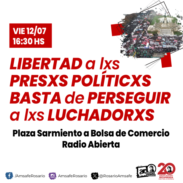 Libertad inmediata de los 4 detenidos en las protestas contra la Ley Bases. Basta de perseguir a los luchadores.