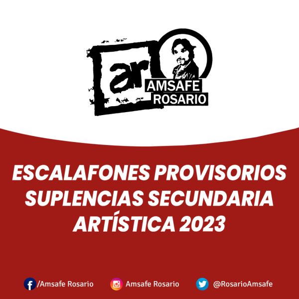 ESCALAFONES PROVISORIOS SUPLENCIAS SECUNDARIA ARTISTICA 2023