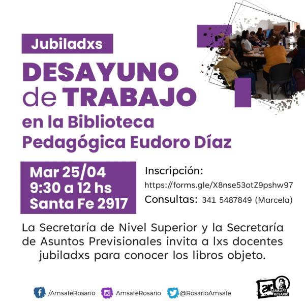 Jubiladxs: Desayuno de trabajo en la Biblioteca Pedagógica Eudoro Díaz