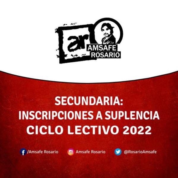 Secundaria: Inscripciones a suplencia ciclo lectivo 2022