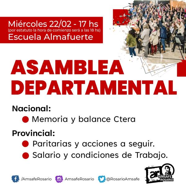 El miércoles todxs a la Asamblea Departamental