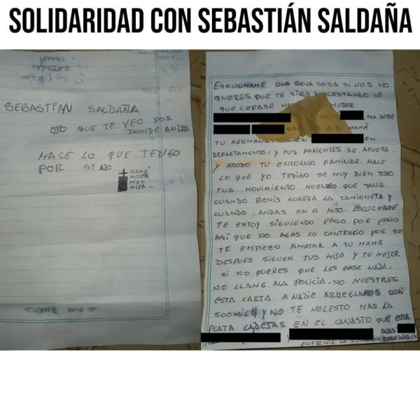 Solidaridad con Sebastián Saldaña