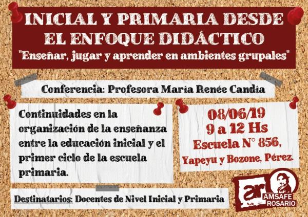 Conferencia en Pérez: Inicial y Primaria desde el enfoque didáctico