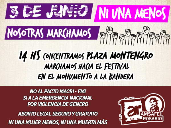 3j: Ni Una Menos. Todas a la Marcha. 