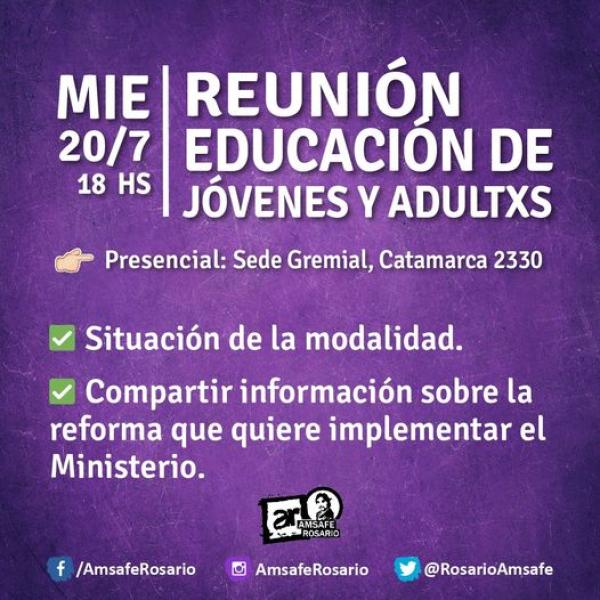 Reunión Educación de Jóvenes y Adultxs. 