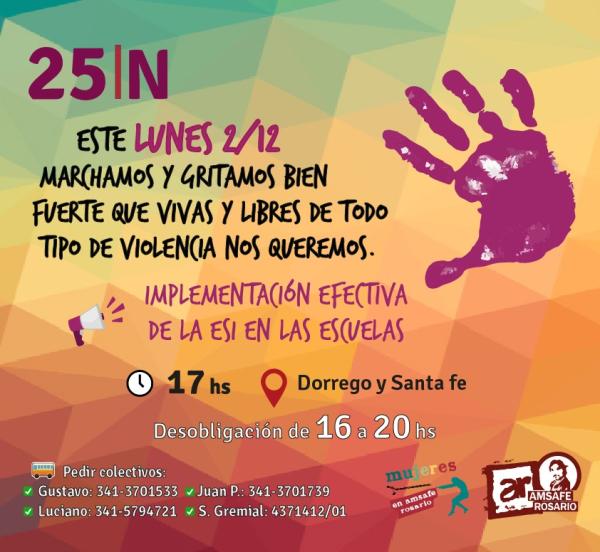 #25N: Este lunes marchamos contra la violencia hacia las mujeres