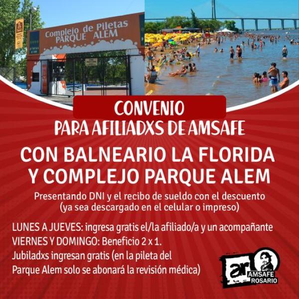 Convenio con Balneario la Florida y Complejo Parque Alem
