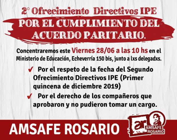 Directivos IPE: Incumplimiento de acuerdos Paritarios.