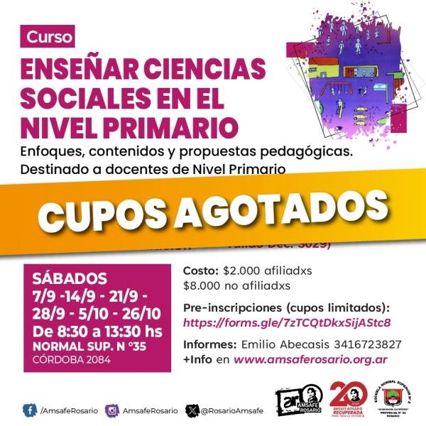 [AGOTADO] Curso: Enseñar Ciencias Sociales en el Nivel Primario.