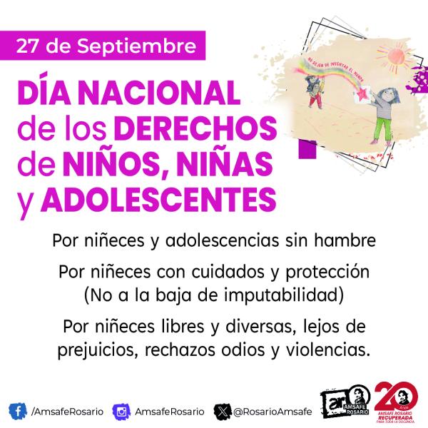 27 de setiembre: Día nacional de los derechos de niños, niñas y adolescentes