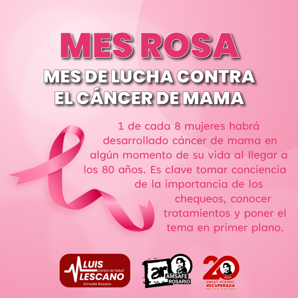 Octubre: Mes de concientización sobre Cáncer de Mama