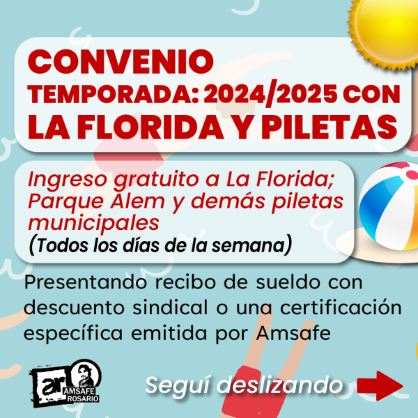 Renovamos convenio de Amsafe Rosario con la Municipalidad por La Florida y las piletas Municipales