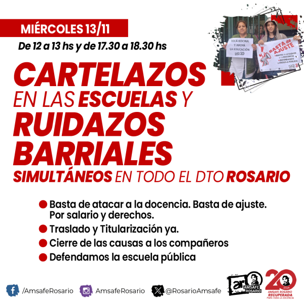 Cartelazos en las escuelas y ruidazos barriales