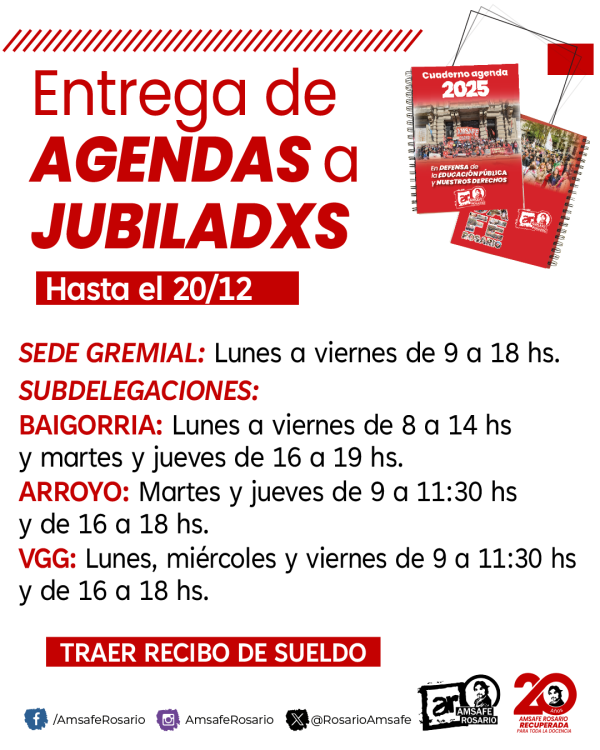Entrega agenda jubiladxs a afiladxs.