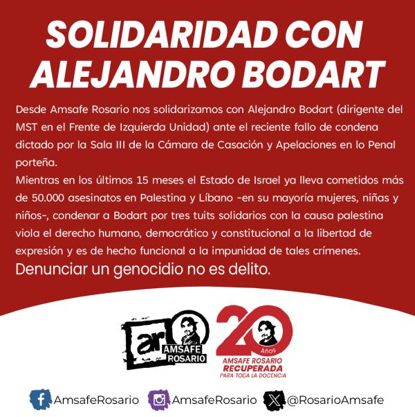 Solidaridad con Alejandro Bodart 