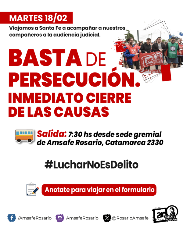 BASTA DE PERSECUCIÓN. INMEDIATO CIERRE DE LAS CAUSAS