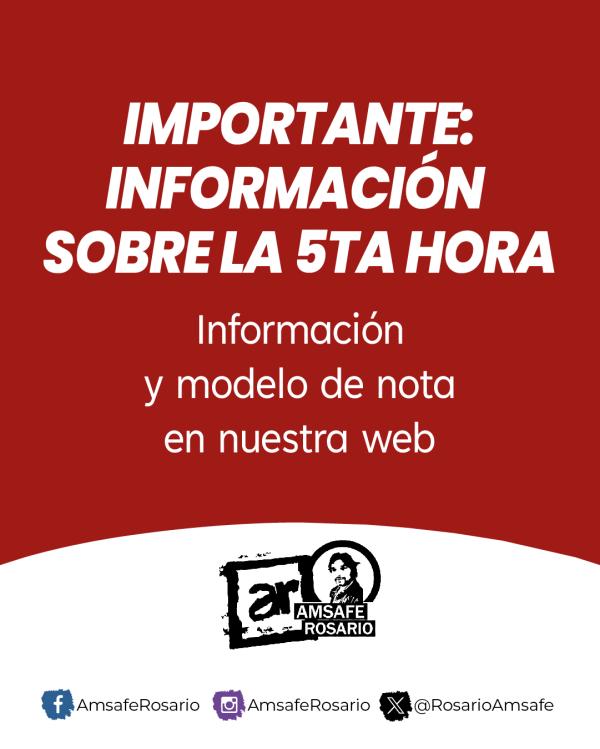 IMPORTANTE: Información sobre la 5ta HORA