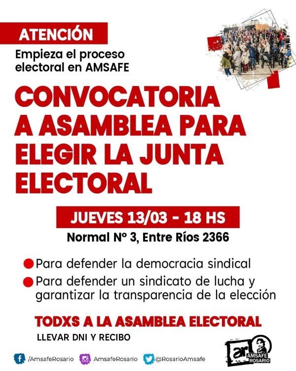 Convocatoria a Asamblea para elegir la Junta Electoral