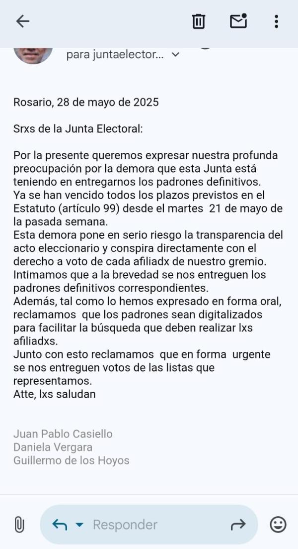 Fuerte preocupación por la transparencia en las elecciones del 18 de junio en AMSAFE