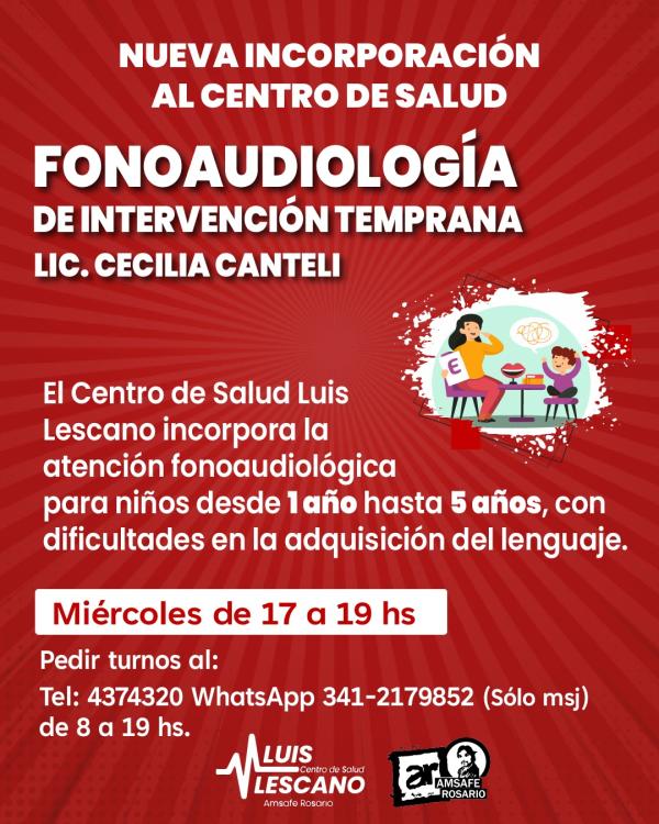 FONOAUDIOLOGÍA DE INTERVENCIÓN TEMPRANA EN EL CENTRO DE SALUD LUIS LESCANO