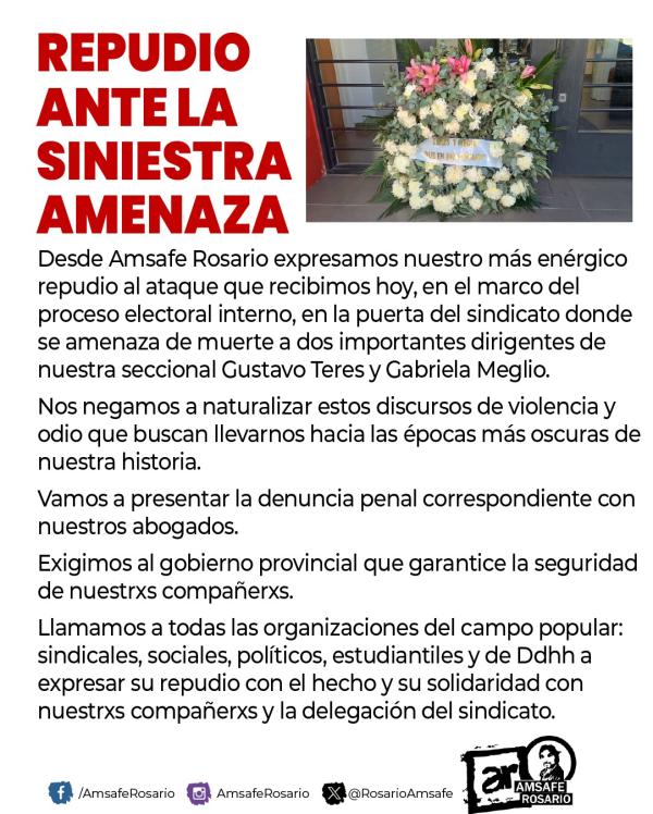 Repudio ante la siniestra amenaza