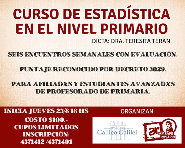 Curso de estadística en el nivel primario