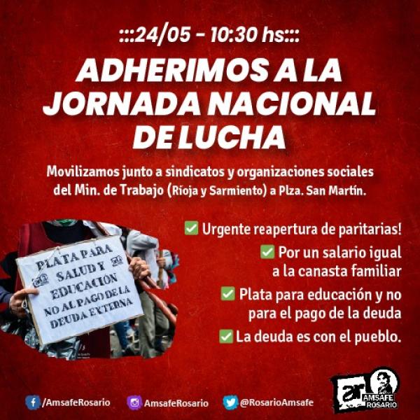 Adherimos a la Jornada Nacional de lucha 