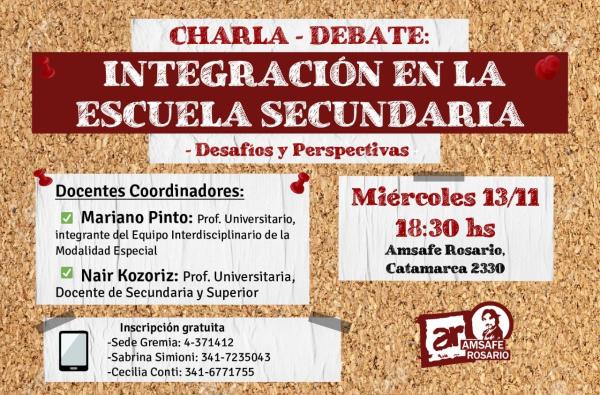 Charla - Debate: “Integración en la Escuela Secundaria”