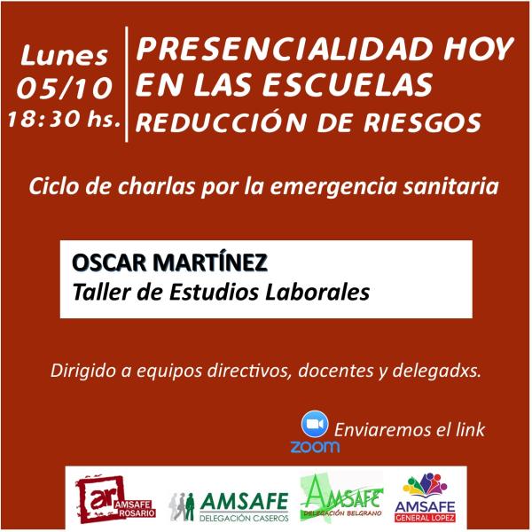 Charla: Presencialidad hoy en las escuelas. Reducción de riesgos