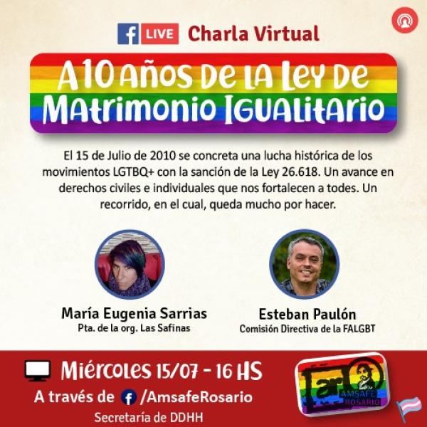 Charla: A 10 años de la Ley de Matrimonio Igualitario